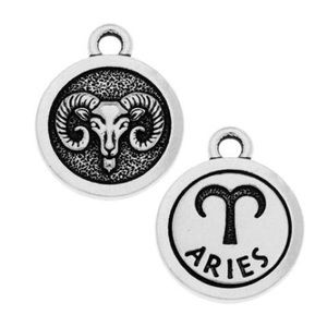 118 charm Lot TierraCast Astrological Horoscope Charms Antiqued Silver Plated